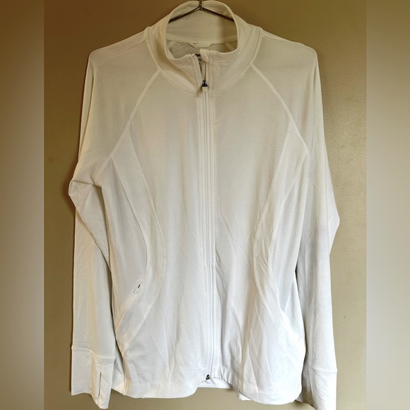 Athleta Jackets & Blazers - ATHLETA White Softshell  Zip Up Jacket  Womens Size Medium